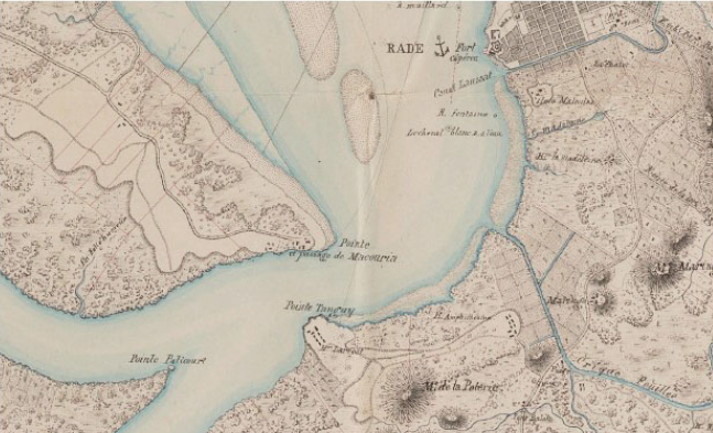 Carte de l’île de Cayenne. Merlin Alexandre, 1860_ANOM 14DFC1200A